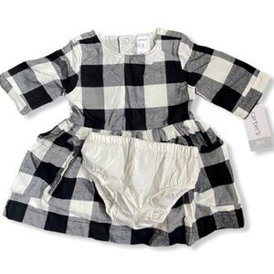 Carter's Long Sleeve Plaid Dress Set NWT Infant Girl’s Size 6 Months